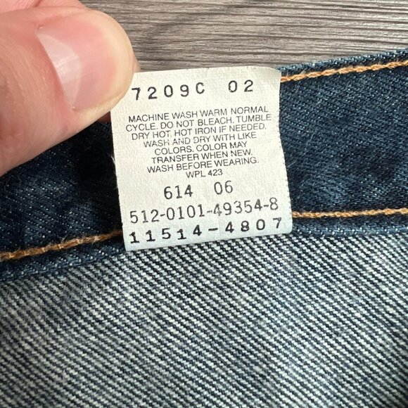 Vintage 2001 Y2K Levi’s 514 Superlow Flare Leg Jeans Dark Wash Size 7 JR - Picture 5 of 9